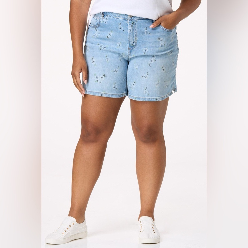 Cato | PLUS SIZE FLORAL PRINT DENIM SHORTS VARIOUS SIZES AVAILABLE